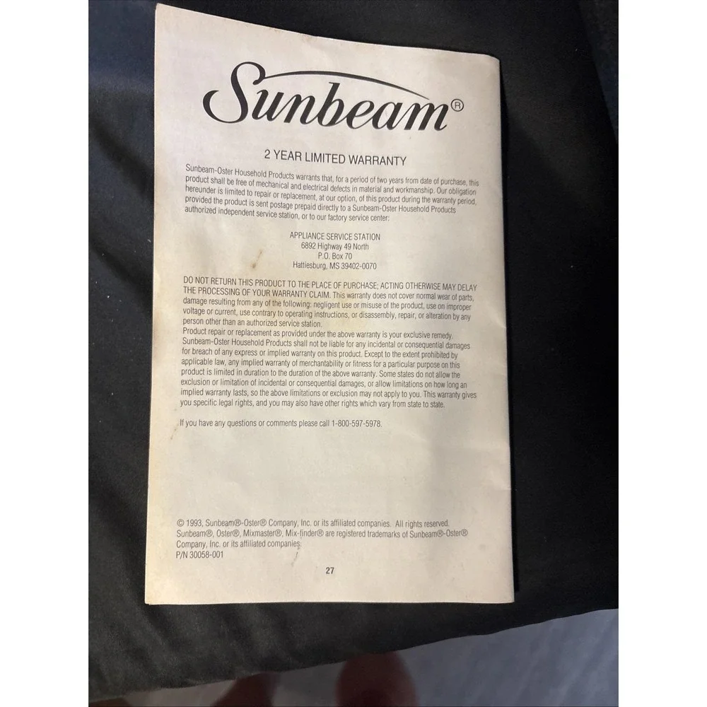Sunbeam vintage deluxe